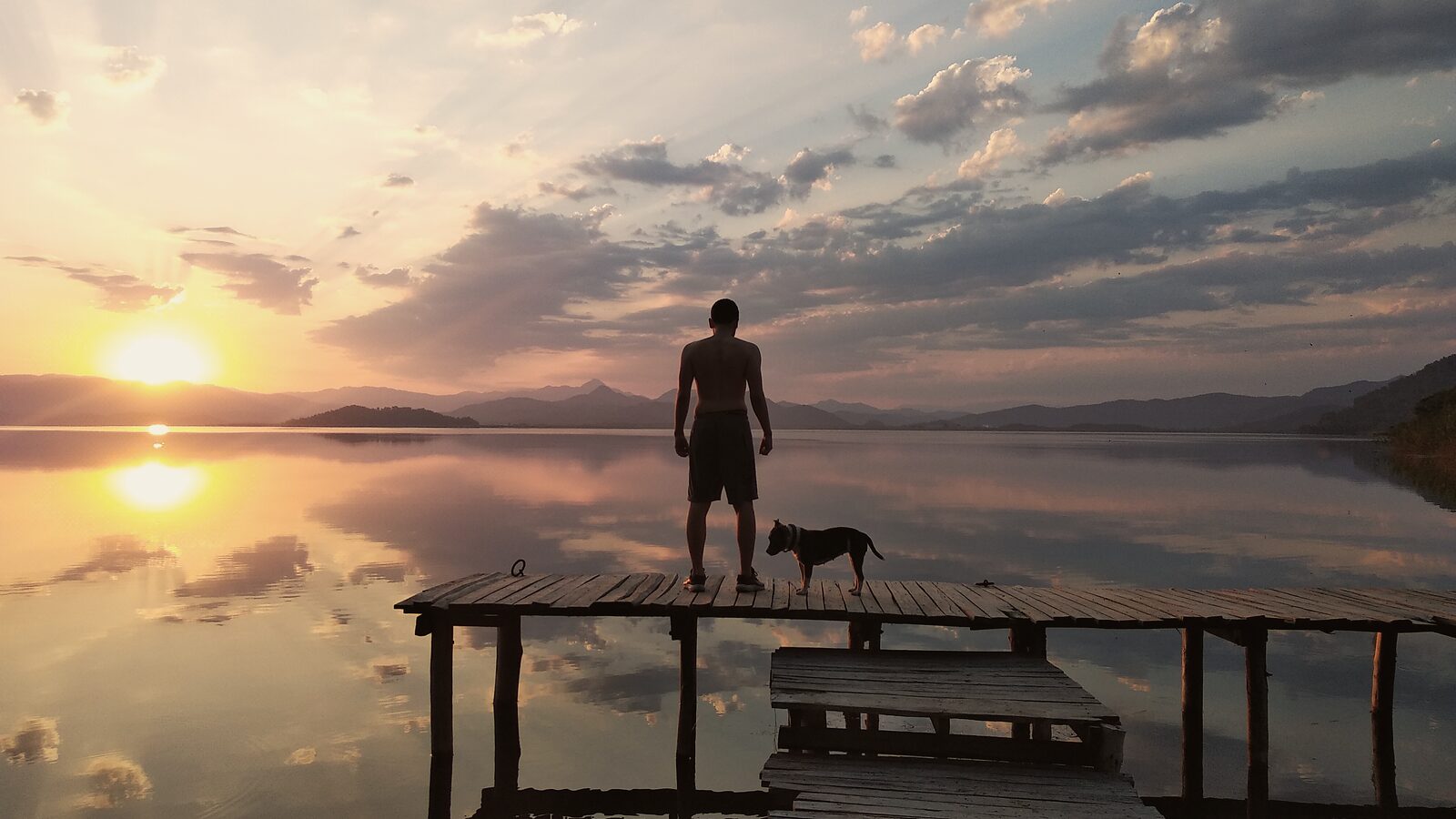 Lake Köyceğiz, sunset from a jetty